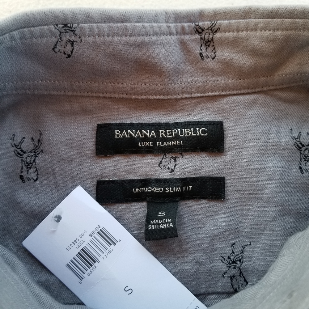 Banana Republic Luxe Flannel Deer Button Shirt - Picture 2 of 10